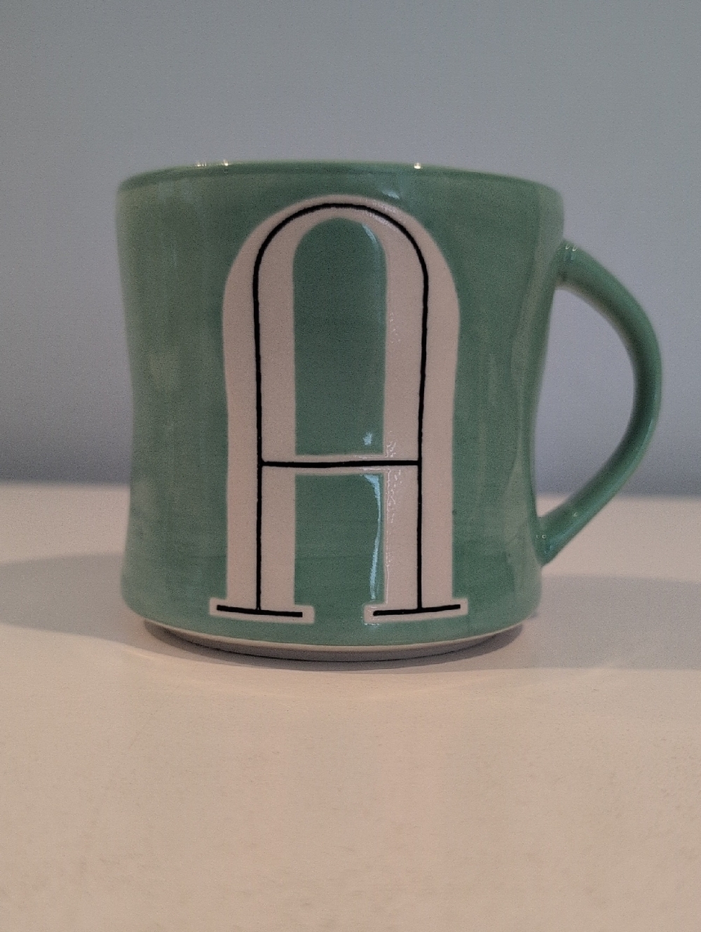 Anthropologie Ceramic Hand Painted Letter A Coffee Mug